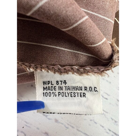 Vintage White Stag BrownButton Down Collar Long Sleeve Disco 70's Sz 14 Academia - Picture 11 of 13